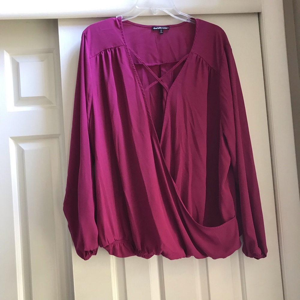 Charlotte Russe criss cross shirt. Worn once.Pink